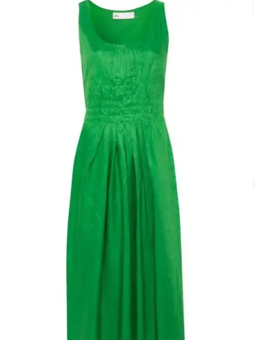 Tory Burch Green Pleated Linen Dress